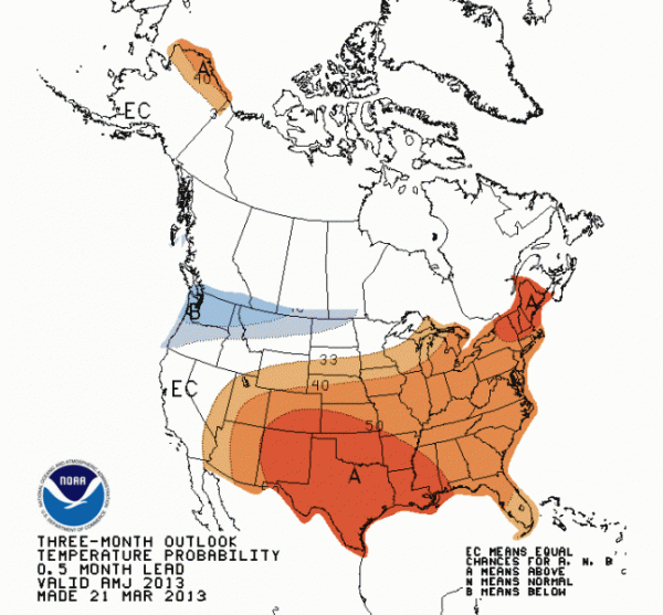 3 Month Temperature Outlook Map