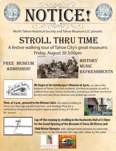 Tahoe City Museums' Stroll Through Time