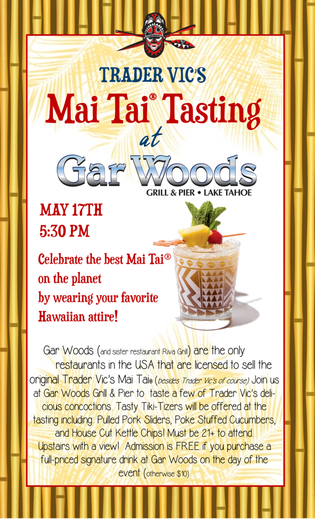 Gar Woods - Riva Grill Trader Vic's Mai Tai Tasting