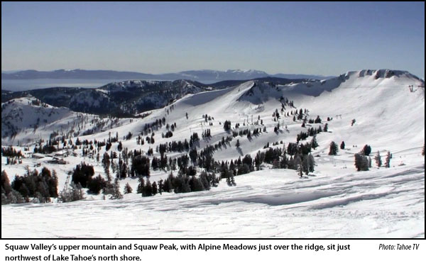 Squaw Valley &amp; Alpine Meadows over Lake Tahoe