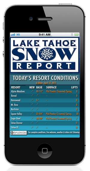 Tahoe TV Lake Tahoe App screenshot - Snow Report