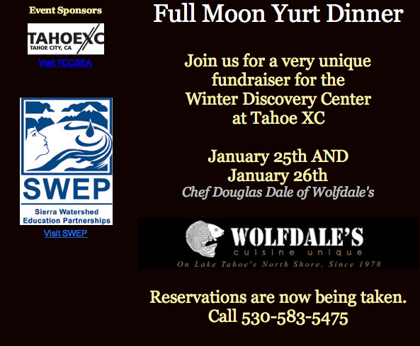 Full Moon Yurt Dinner at Tahoe XC